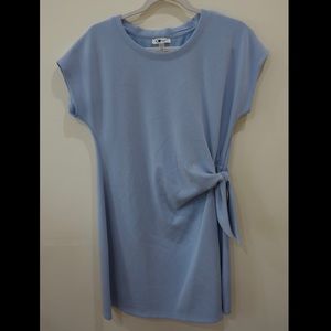 Cable & Gauge Blue Short Sleeve Knot Dress - Large